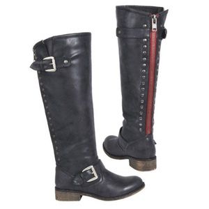 Madden Girl Cactuss Studded Red Zipper boots